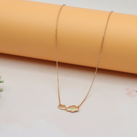 -"Minimalist Rose Gold Cloud Pendant Necklace, Adjustable Chain, XPNL0193 - Picture 2 of 13